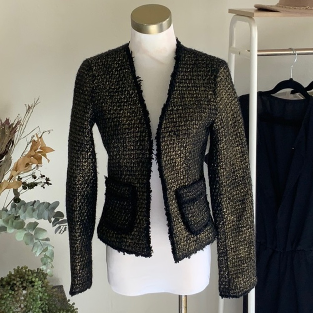 Tweed Jacket with Gold Details
